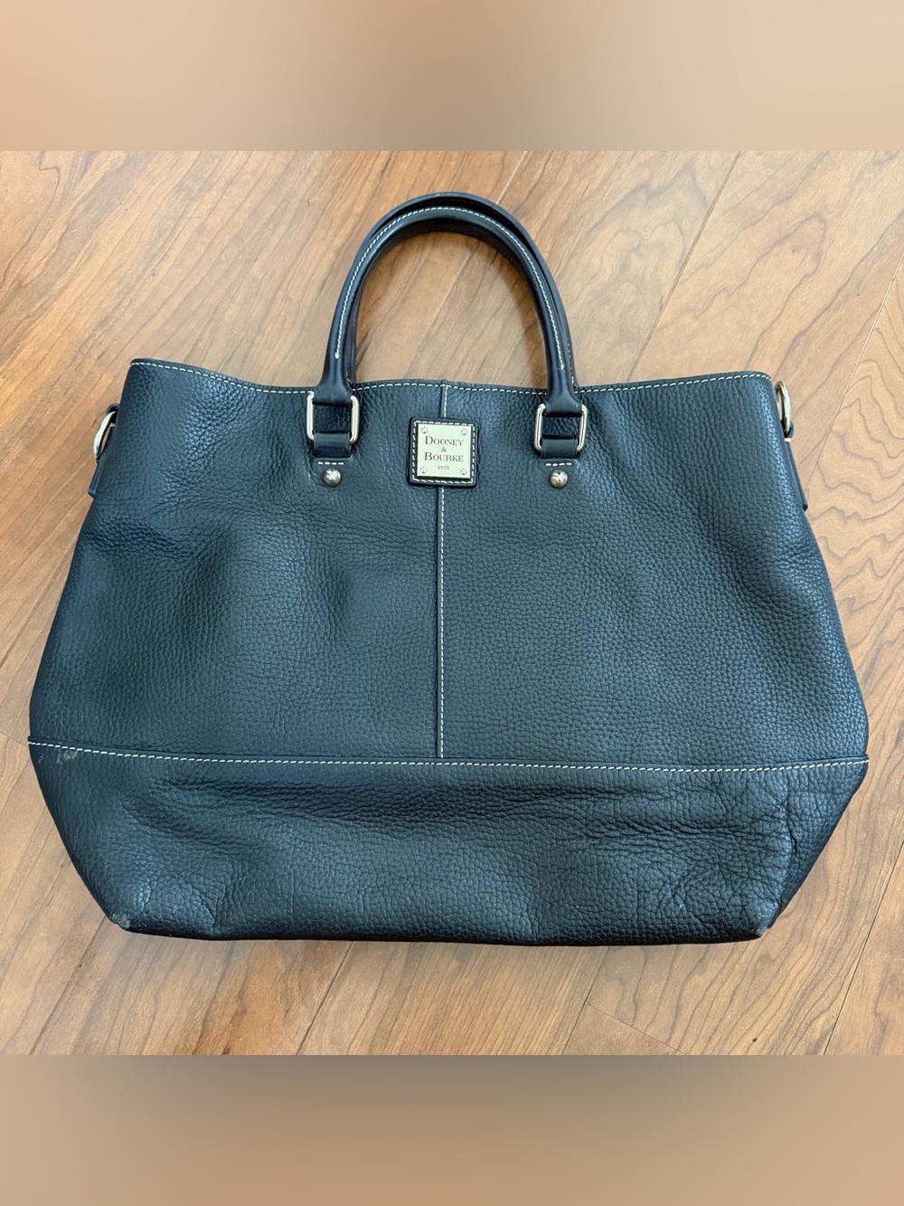 Dooney & Bourke Tote Black Leather Hobo Large Shoulder Bag Purse Shopper